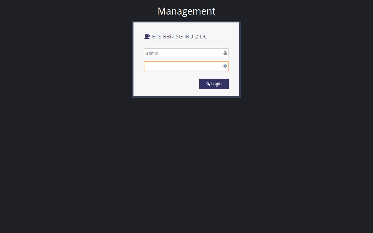Login page